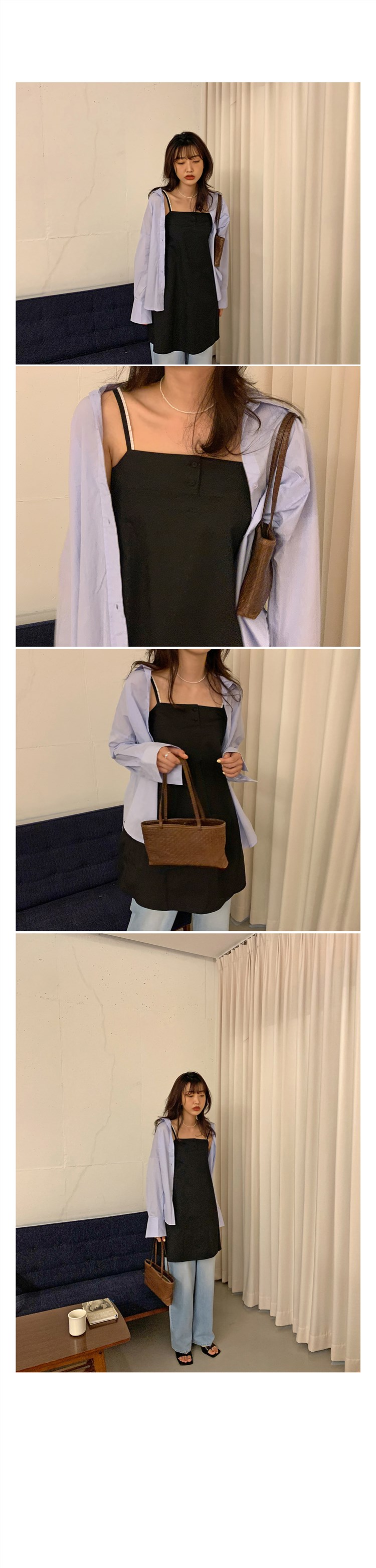【 娞 within nei × 2 】 Purchasing agent Straight hair ~ Two buckles Frill camisole Dress 9954