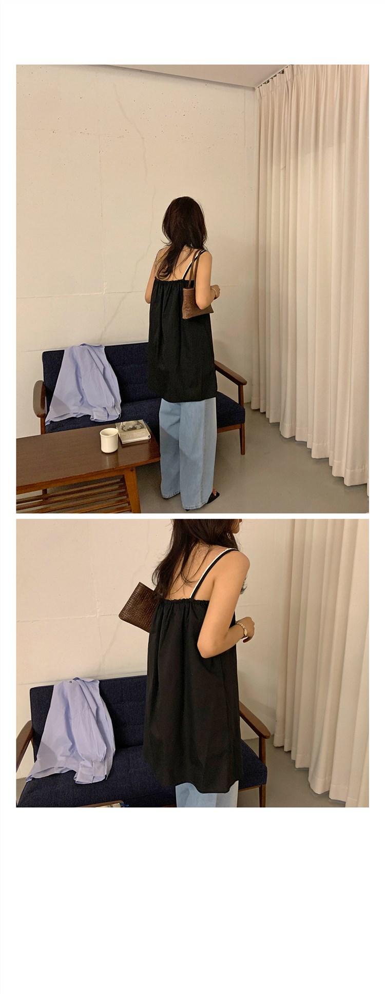 【 娞 within nei × 2 】 Purchasing agent Straight hair ~ Two buckles Frill camisole Dress 9954