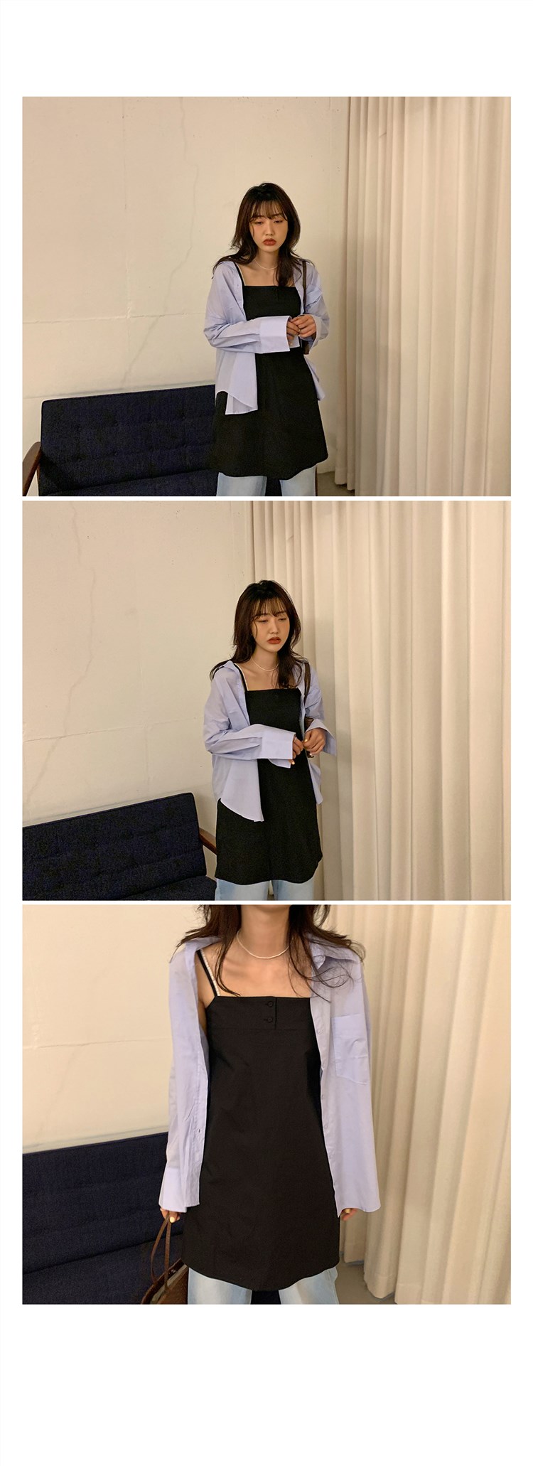【 娞 within nei × 2 】 Purchasing agent Straight hair ~ Two buckles Frill camisole Dress 9954