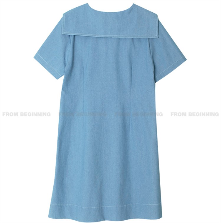 【 娞 within nei × 2 】 Purchasing agent Straight hair ~ Sailor collar Denim Dress 131245